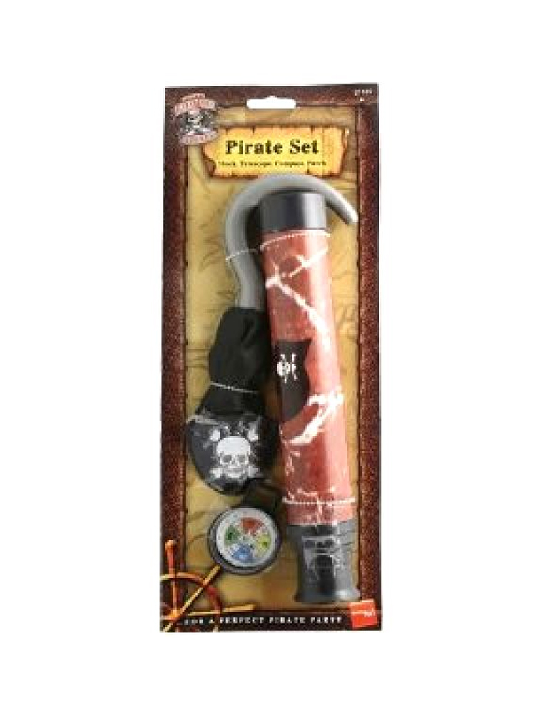 Pirate Set - Hook - Telescope - Compass - Patch  (Quantity 1)
