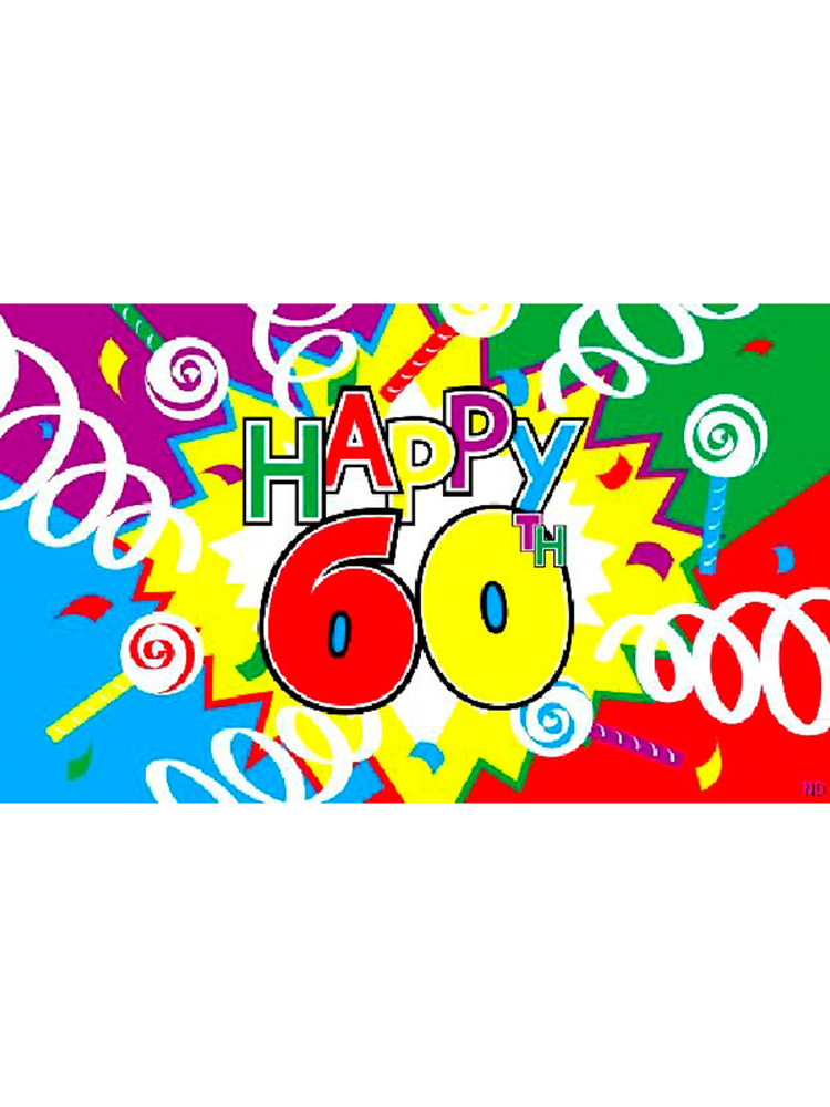 Happy 60th Birthday Flag Party Supplies From Novelties Direct