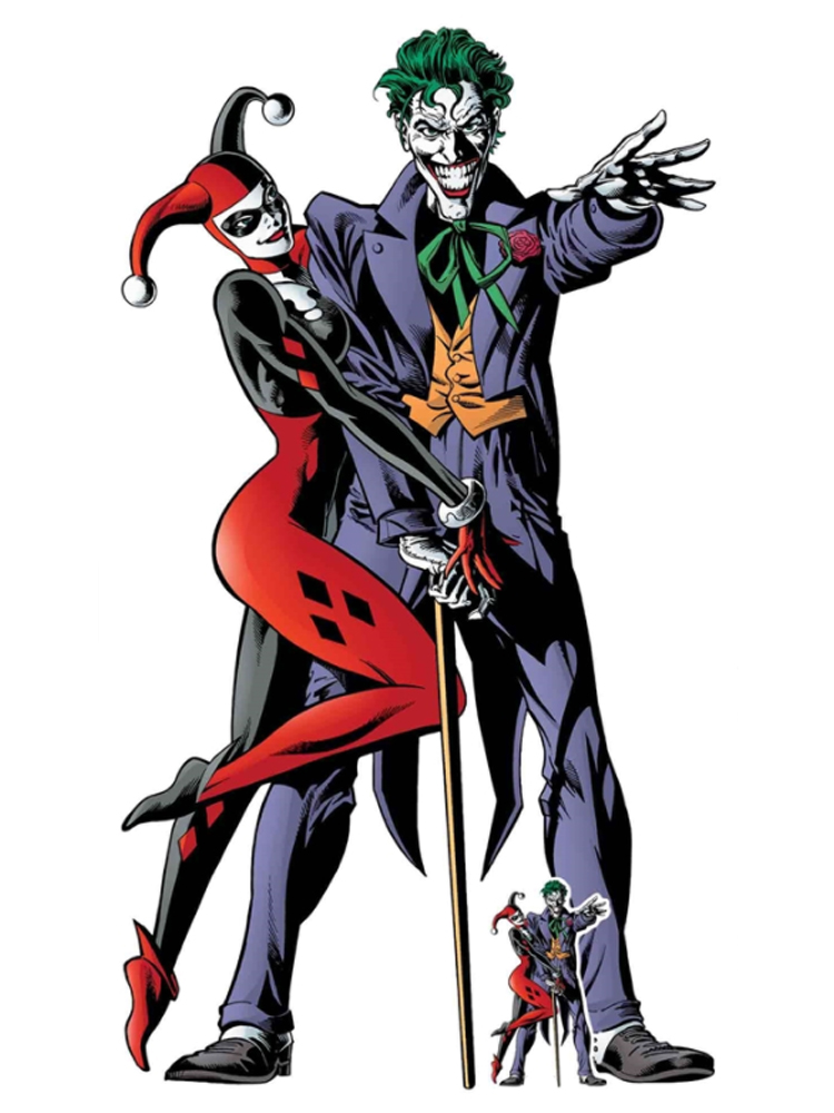 Harley Quinn and The Joker Classic Comic Couple Double Cutout