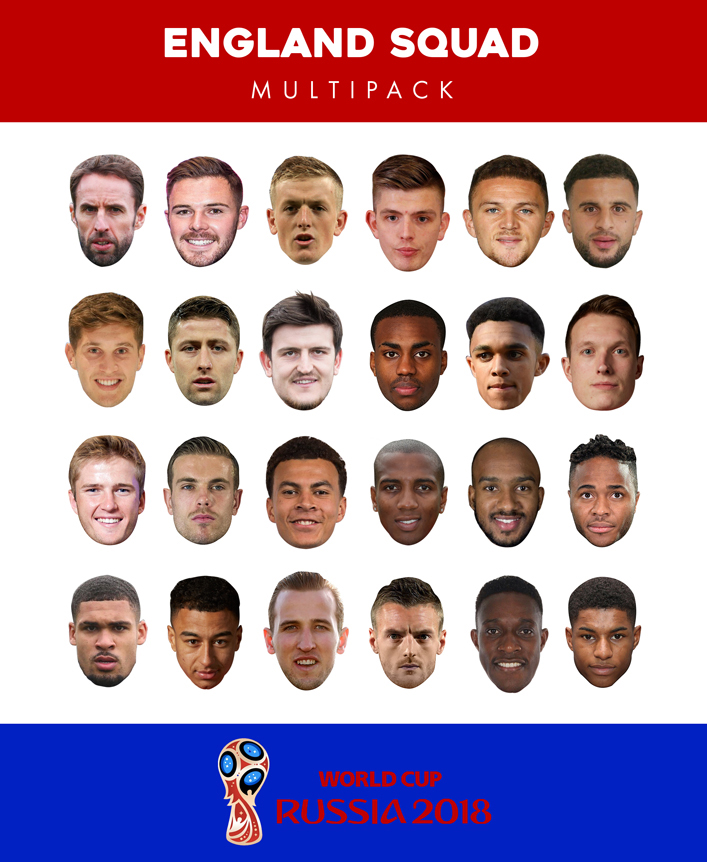 World Cup 2018 England Team Masks 24 pack