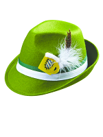 Bavarian Oktoberfest Green Fedora Hat