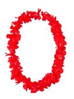 Hawaiian Island Lei Silky Flower Garland - Red