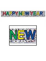 Metallic Happy New Year Fringe Banner 8" x 5'