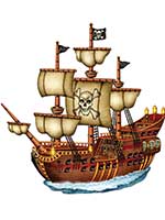 Jointed Pirate Ship 31"