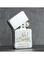 Personalised No.1 Daddy Silver Lighter