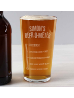 Personalised Beer-o-Meter Pint Glass