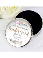 Personalised Bridesmaid 'Floral Watercolour Wedding' Round Trinket Box