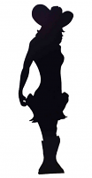 Cowgirl (Silhouette) Black Lifesize Cardboard Cutout