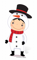 Mini Christmas Snowman - Cardboard Cutout