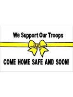 Support Our Troops White Flag 5ft x 3ft With Eyelets