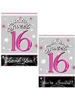 Sweet 16 Sparkle 10 Invitations and 10 Thank You Cards
