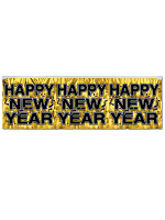 Metallic Happy New Year Fringe Banner - Gold