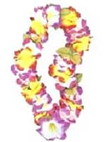 Hawaiian Lei Garland Luxury Rainbow Silky Flowers